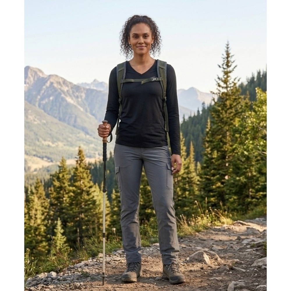 Segments Women's 100% Merino Wool V-Neck Base Layer Shirt Black M Gorpcore